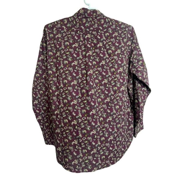 Cremieux Classics Maroon Green Paisley Long Sleeve Button Up Shirt Size XXL - Picture 4 of 6